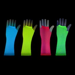 Långa UV Neon Näthandskar