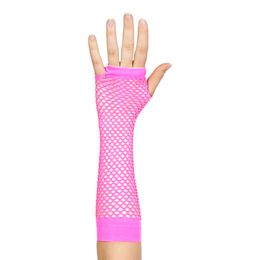 Bildspel - Långa UV Neon Näthandskar