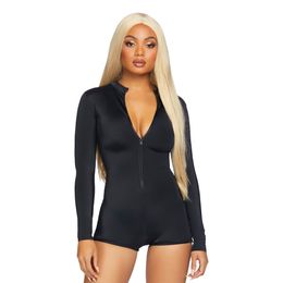 Långärmad Body Svart Deluxe