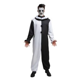 Uhyggelig Klovn Sort/Hvid Kostume