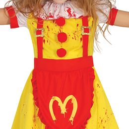 Lysbildefremvisning - Skummel Fastfoodklovn Kjole Barn Kostyme