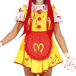 Bildspel - Läskig Snabbmatsclown Klänning Maskeraddräkt