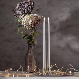 Bildspel - LED Antikljus Långa Metallic Silver