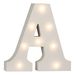 Bildspel - LED-Bokstav i Trä Vit
