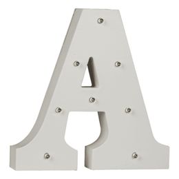 Bildspel - LED-Bokstav i Trä Vit