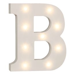 Bildspel - LED-Bokstav i Trä Vit