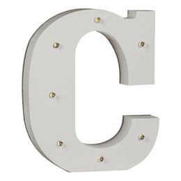 Bildspel - LED-Bokstav i Trä Vit