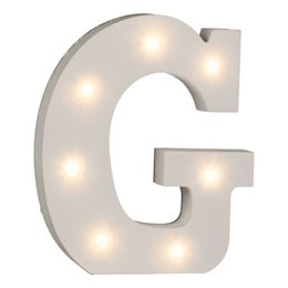 Bildspel - LED-Bokstav i Trä Vit