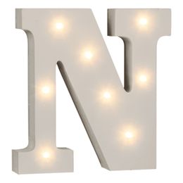 Bildspel - LED-Bokstav i Trä Vit