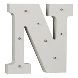 Bildspel - LED-Bokstav i Trä Vit