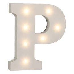 Bildspel - LED-Bokstav i Trä Vit
