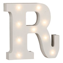 Bildspel - LED-Bokstav i Trä Vit