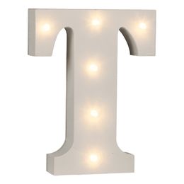Bildspel - LED-Bokstav i Trä Vit
