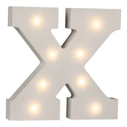 Bildspel - LED-Bokstav i Trä Vit