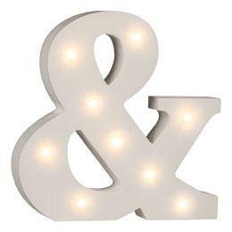 Bildspel - LED-Bokstav i Trä Vit