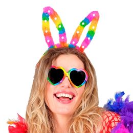 Diaesitys - LED hiuspanta pupunkorvilla, monivärinen