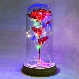 Lysbildefremvisning - LED Evighedsrose i Glaskuppel