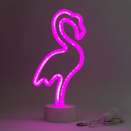 Diaesitys - LED-lamppu Flamingo Neon-efektillä