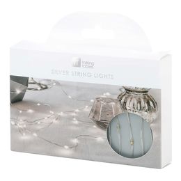 LED-Kæde Stjerner Sølv/Hvid