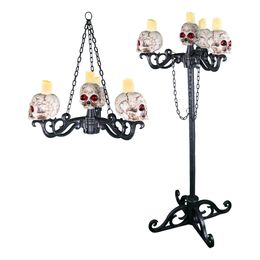 LED Lysekrone/Kandelaber med Dødningehoveder 2i1