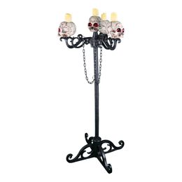 Lysbildefremvisning - LED Lysekrone/Kandelaber med Dødningehoveder 2i1