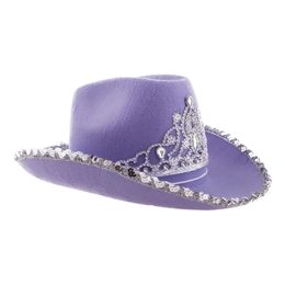 Lila Cowboyhatt med Tiara