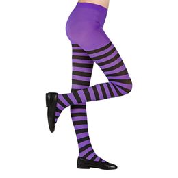 Lila/Svart Randiga Strumpbyxor Barn
