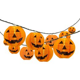 Lyskæde med Halloweengræskar