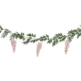 Bladgirlander med Blomster Lyserosa