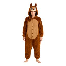Lulu Monster Brun Onesie Dam Maskeraddräkt