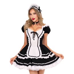 Bildspel - Maid to Flirt Klänning Deluxe Maskeraddräkt