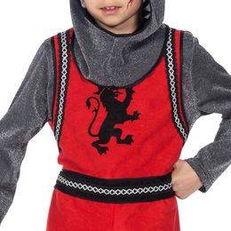 Bildspel - Medeltida Riddare Röd Barn Maskeraddräkt