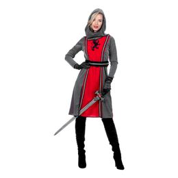 Medeltida Riddare Röd Dam Maskeraddräkt