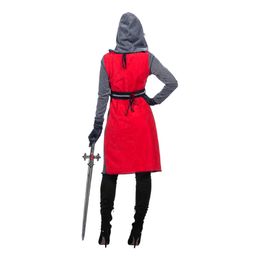 Bildspel - Medeltida Riddare Röd Dam Maskeraddräkt