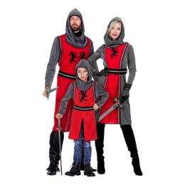 Lysbildefremvisning - Middelalder Ridder Rød Kostume