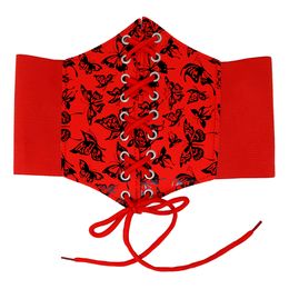 Bildspel - Midjekorsett Röd med Snörning