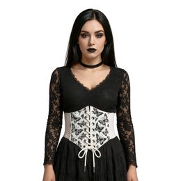 Bildspel - Midjekorsett Vit Fjärilar med Snörning