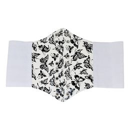 Bildspel - Midjekorsett Vit Fjärilar med Snörning