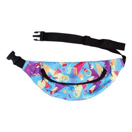 Midjeväska 80-tal Blå Mönster