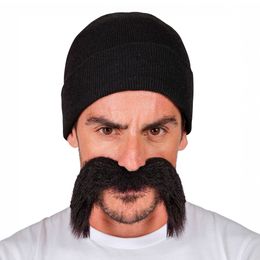 Mössa & Mustasch Svart Maskeradkit