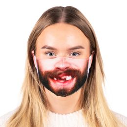 Lysbildefremvisning - Munnbind med Ansiktsmotiv