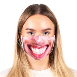 Lysbildefremvisning - Munnbind med Ansiktsmotiv