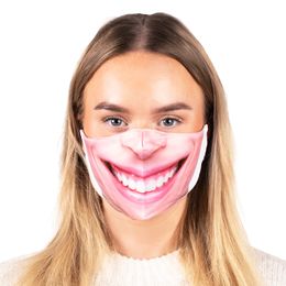 Lysbildefremvisning - Munnbind med Ansiktsmotiv