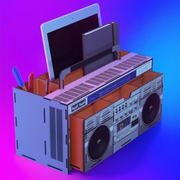 Bildspel - Mustard Boom Box Skrivbordsorganisatör