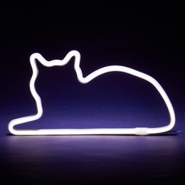 Mustard LED-lampa Katt Neon