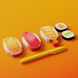 Bildspel - Mustard Sushi Bento Sticky Notes