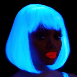 Lysbildefremvisning - Neon Hvit Pasje Deluxe Parykk