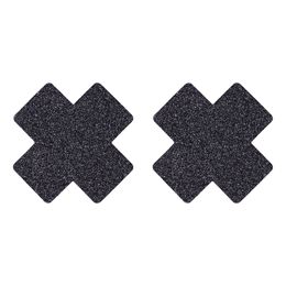 Nipple Covers Kors Svarta Glitter