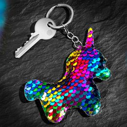 Lysbildefremvisning - Nøkkelring Enhjørning Paljetter