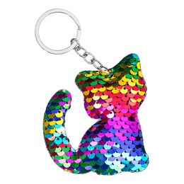 Nøkkelring Katt Paljetter